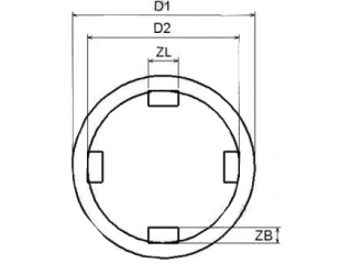 M52835 - Grooved nut attachments, 26-88 mm, 10 pcs