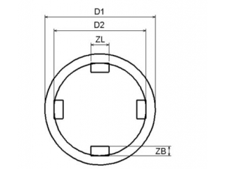 M38266 - groove nut socket, 10 pieces, 26-88 mm