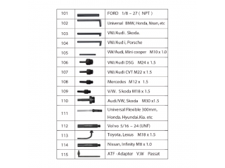 M12044 - Gearbox oil change adapters, 15 pcs