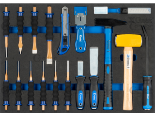 WC.7291 - Trolley insert - hammers, punches, scrapers - 19 elements