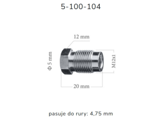 ZL104 - The end of the brake pipe M12x1x5 length 20mm