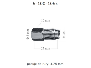 ZL105X - The end of the brake pipe M10x1x5, 1 length of 23mm