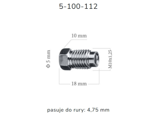 ZL112 - The end of the brake pipe M10x1, 25x5 length of 19.5 mm