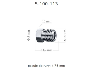 ZL113 - The end of the brake pipe M10x1, 25 x5 length of 14.2 mm