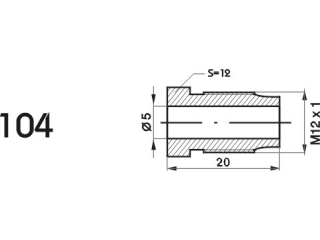 ZL104 - The end of the brake pipe M12x1x5 length 20mm