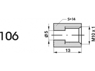 ZL106 - The end of the brake pipe M10x1X5 length 13mm