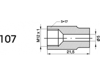 ZL107 - The end of the brake pipe M12x1x5 length of 21.5 mm