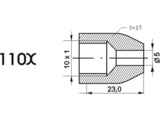 ZL110X - The end of the brake pipe M10x1x5 length 23mm