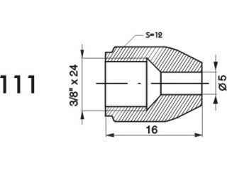 ZL111 - The end of the brake pipe M3/8x24x5 length 16mm