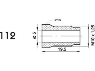 ZL112 - The end of the brake pipe M10x1, 25x5 length of 19.5 mm