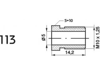 ZL113 - The end of the brake pipe M10x1, 25 x5 length of 14.2 mm