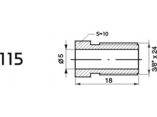 ZL115 - The end of the brake pipe M3/8x24x5 length 18mm