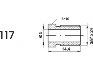 ZL117 - The end of the brake pipe M3 / 8 