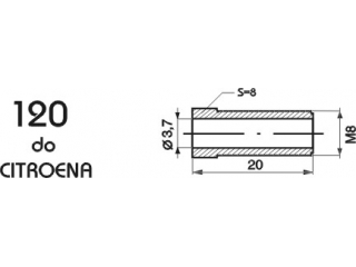 ZL120 - The end of the brake pipe 20mm long M8 CITROEN
